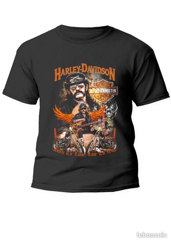 T-shirt Harley Davidson Homme 100% Coton - Taille XL, Couleur Noir, Marque Gildan, Neuf Sans étiquette