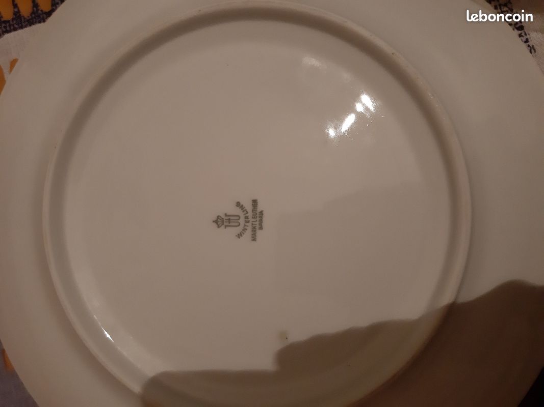 Lot vaisselle assiettes fleuries dorure (image 3)