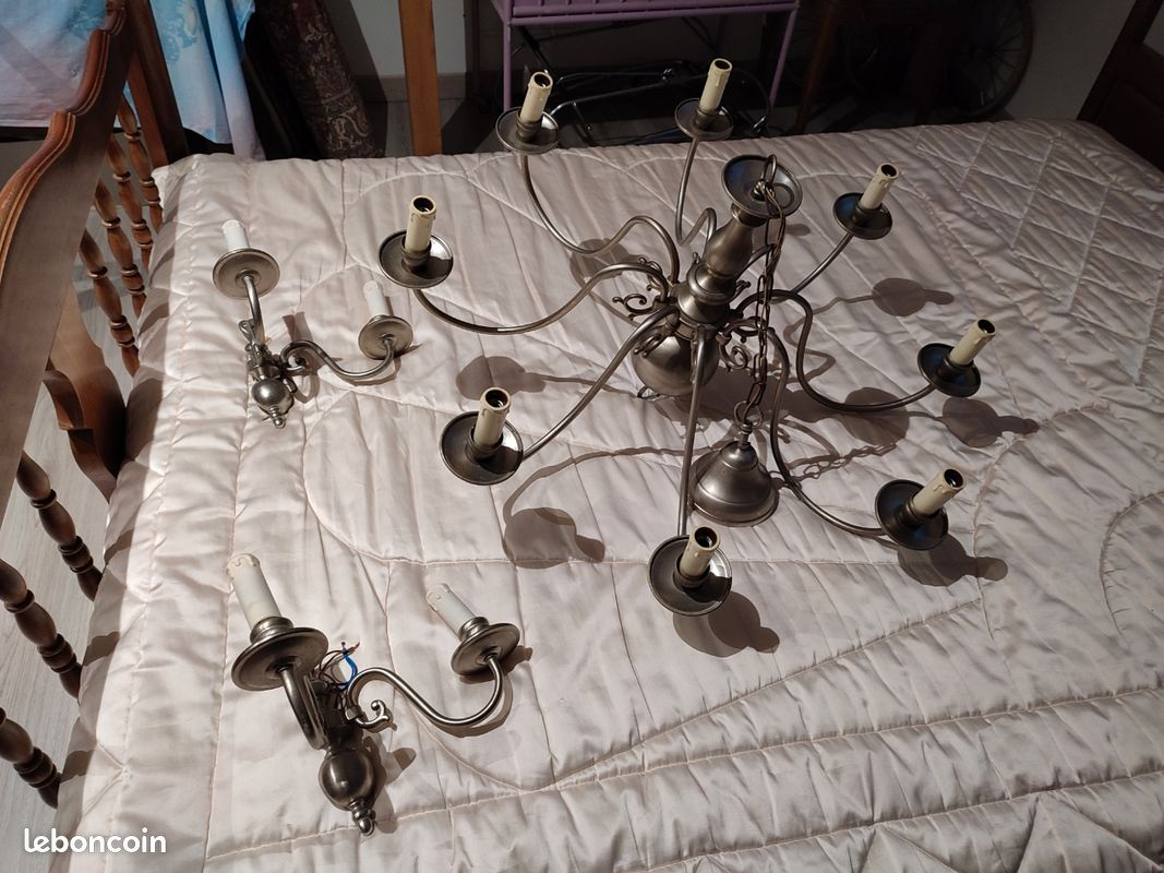 Lustre avec ses 2 appliques (image 1)