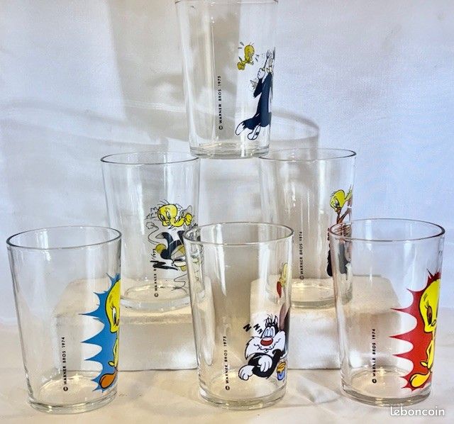 Verre BD collection Titi et Grosminet vintage 70 x 6 (image 2)