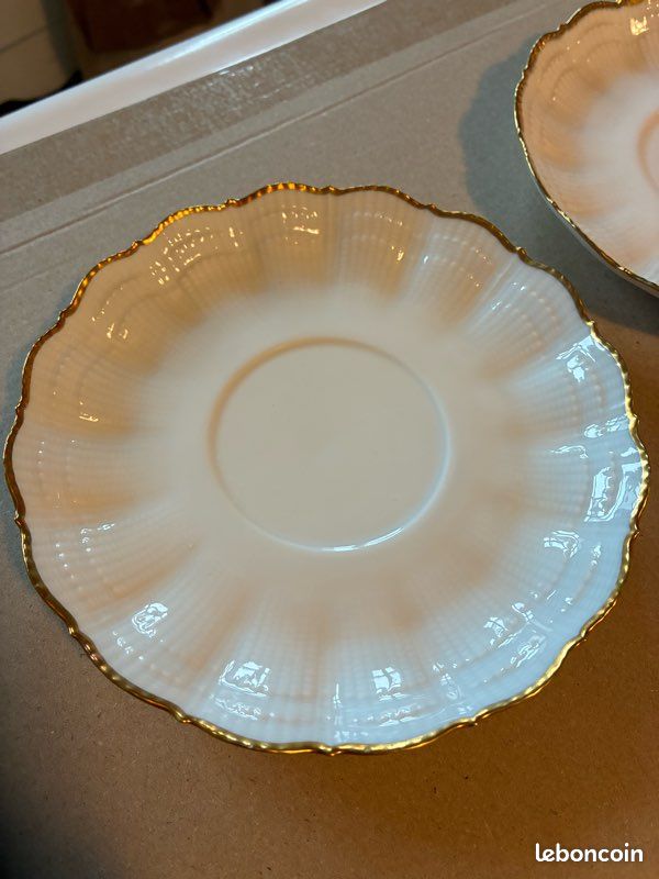 Soucoupes petites assiettes bord doré Giraud porcelaine de Limoges (image 7)
