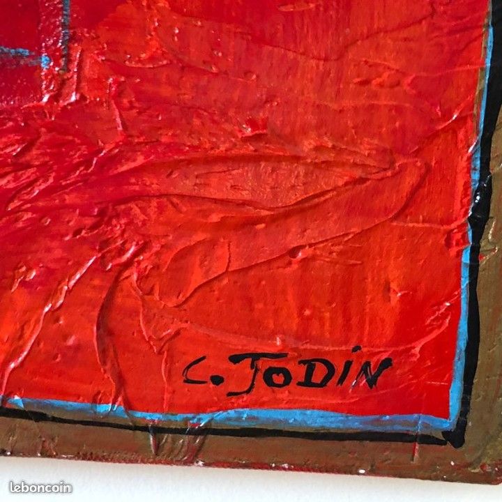 Tableau huile sur toile de Christian Jodin "Zaping Rouge" (image 3)