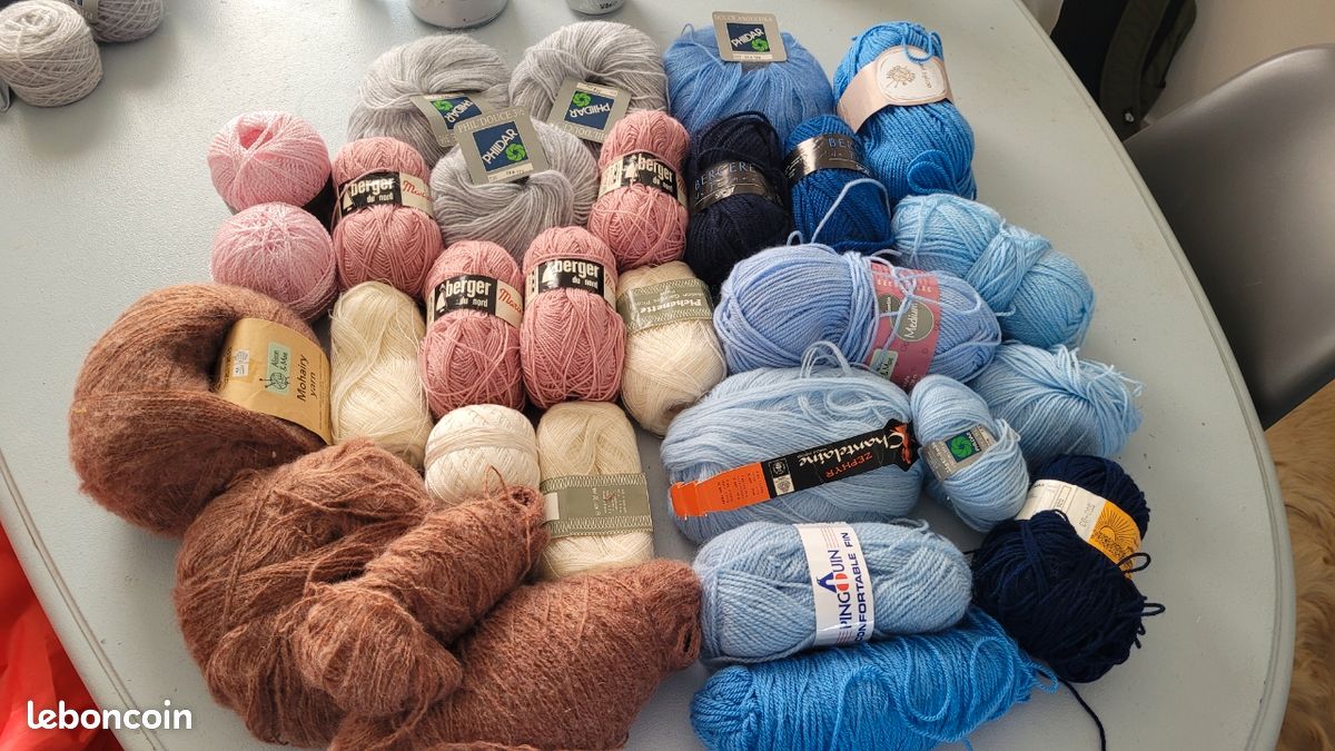 Lot De Laine Démarchée 570g - Couleurs Orange Et Rouge - Aiguille N°5 - Fabriqué En France