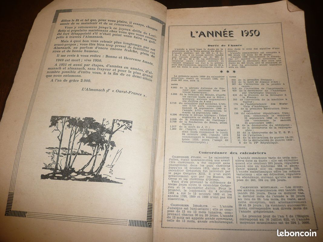 Bretagne Normandie Pays de la Loire almanach Ouest France 1950 (image 2)