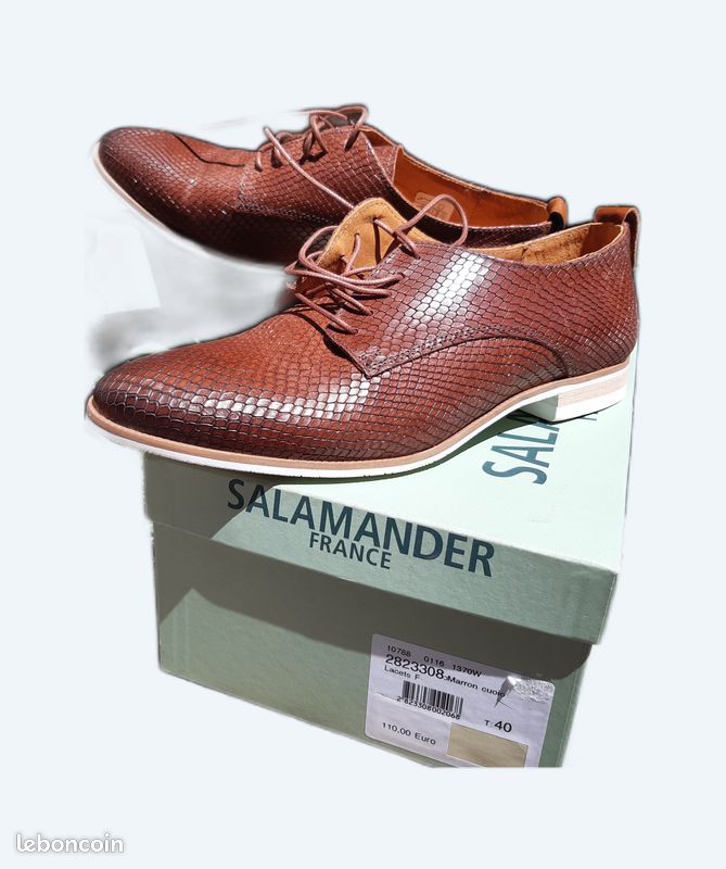 Chaussures Pour Claquettes Salamander Pointure 38,5 Marron Cuir - Occasion Très Bon état