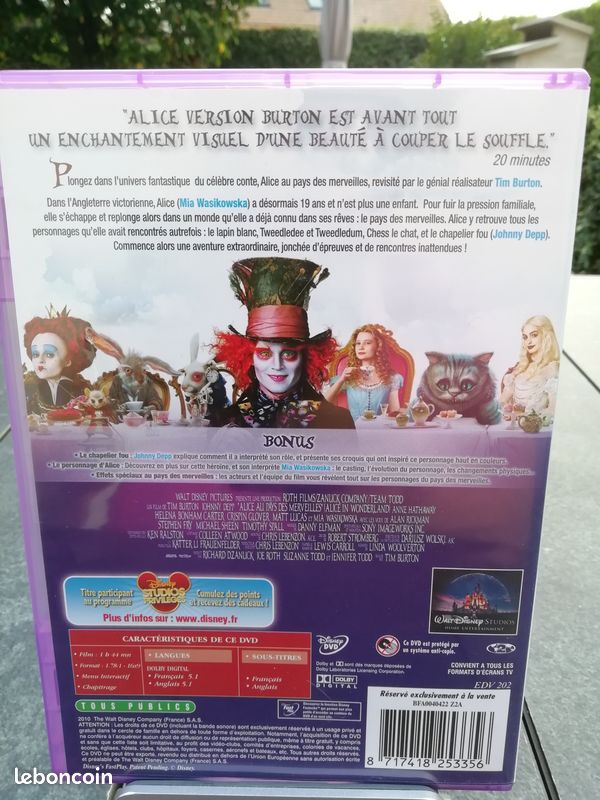 Alice au Pays des Merveilles. DVD. Disney (image 2)