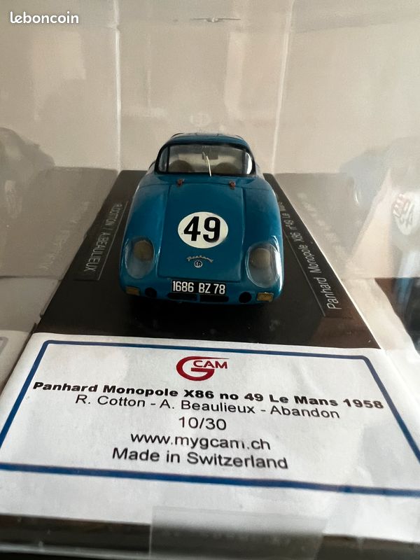 NO SPARK MONOPOLE X86 #49 24 Heures du Mans 1958 1/43 GCAM Edition