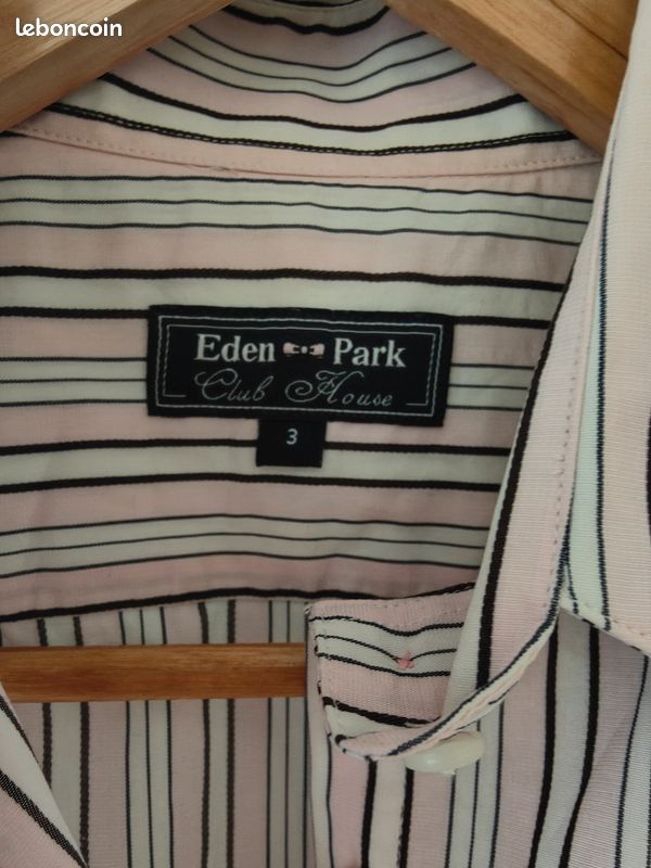 Chemise Eden Park Club House Chocolat/bleu à Carreaux Taille 39 - Occasion Très Bon état