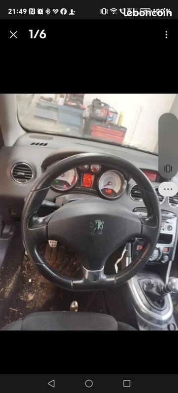 Housse De Volant En Cuir Artificiel Noir, Couture à La Main, Couvre-volant De Voiture Pour Peugeot 307 SW 2005-2008 307 2001-2008  34