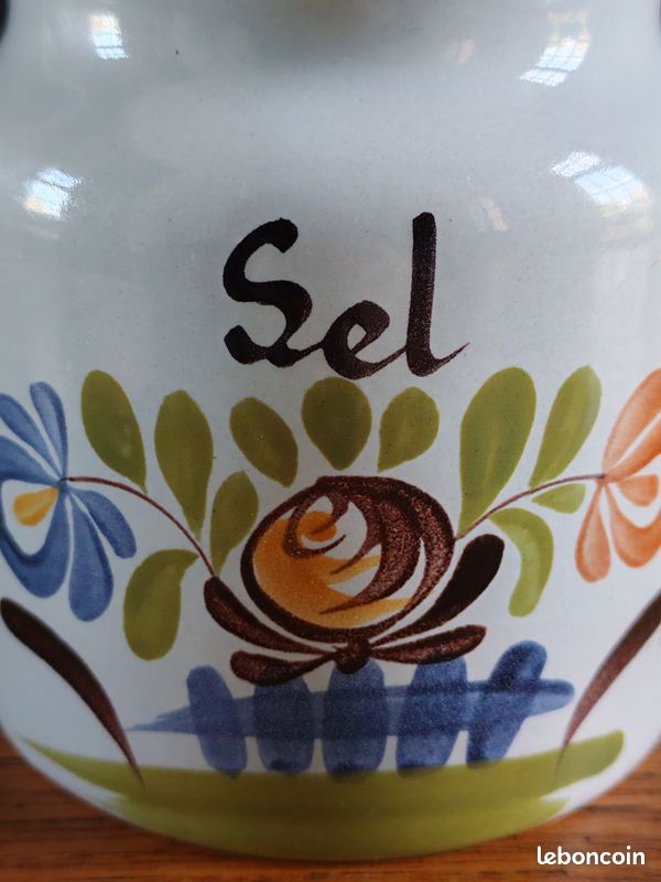 Pot à sel en céramique peint à la main - pot décor floral (image 11)