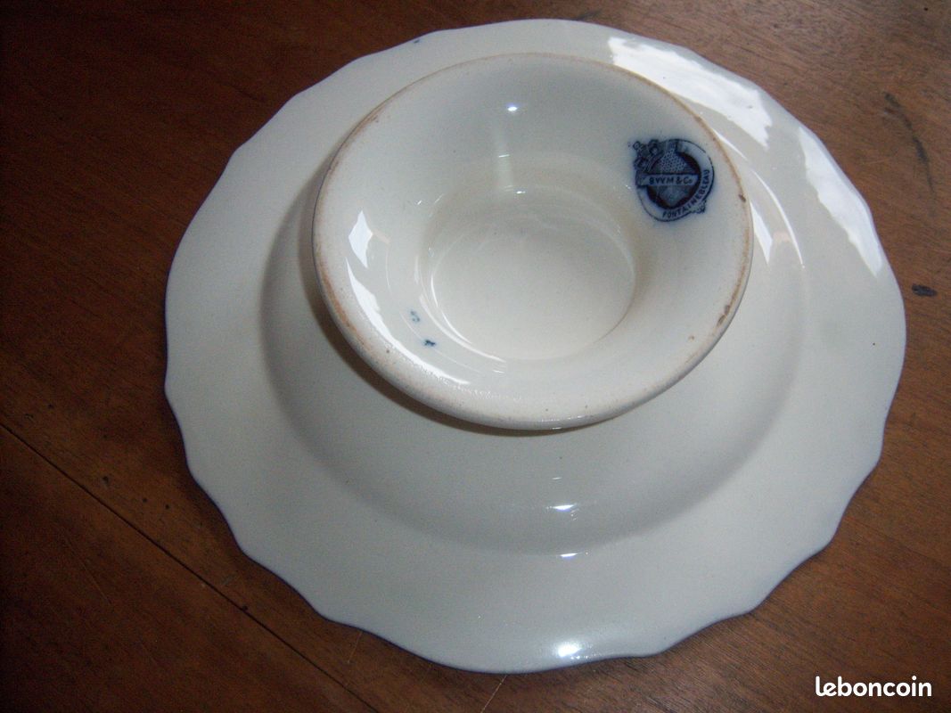 Présentoir ancien anglais en faience bleu (image 4)