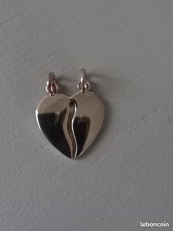 Pendentif argent coeur séparable (image 1)