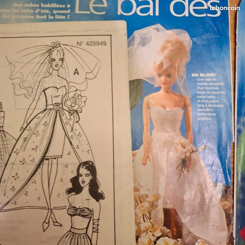 Patron PDF d'une robe de mariée au crochet pour poupée mannequin Barbie