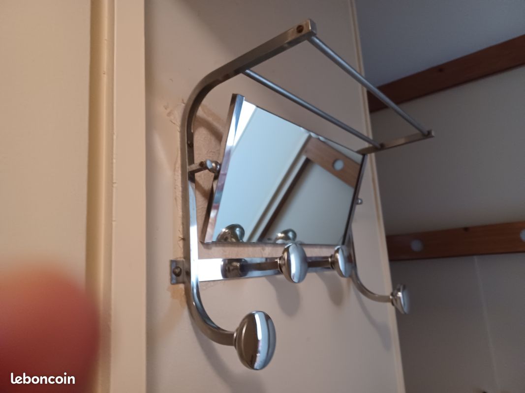 Porte manteaux ancien avec miroir intégré (image 2)