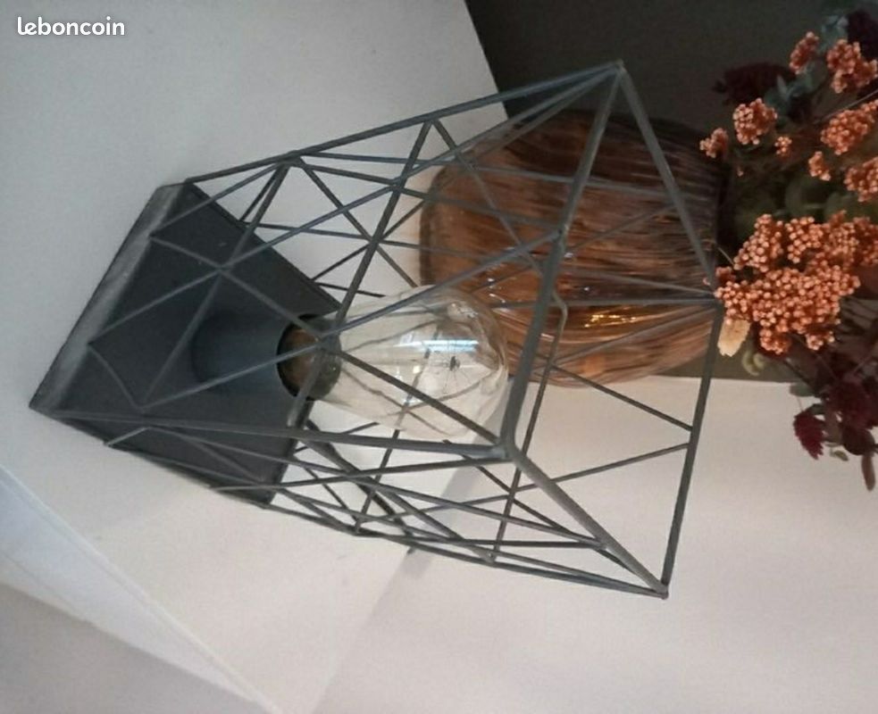 Lampe cocktail scandinave gris métallique (image 3)