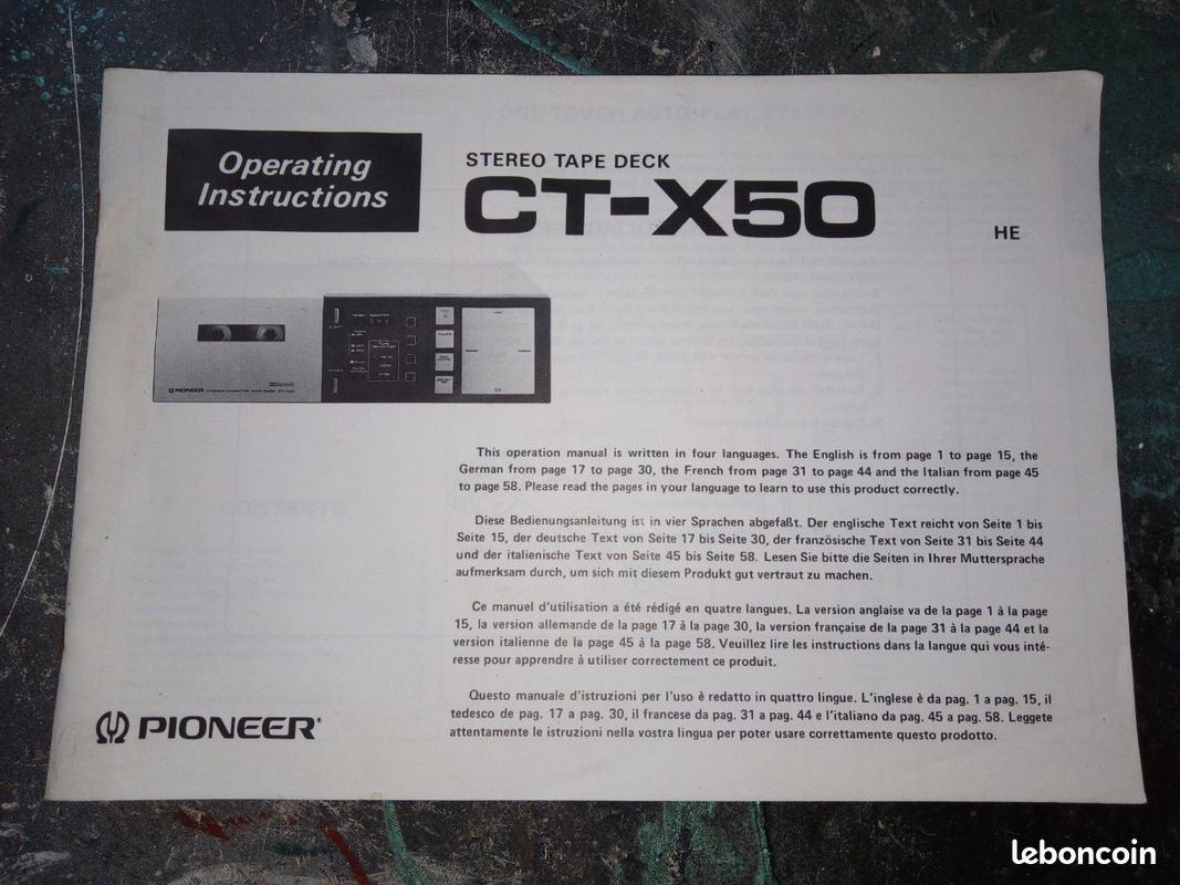 Lecteur k7 Pioneer ct-x50 (image 3)
