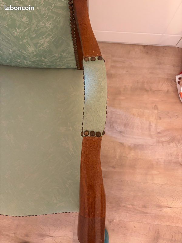 Fauteuil vert voltaire (image 3)