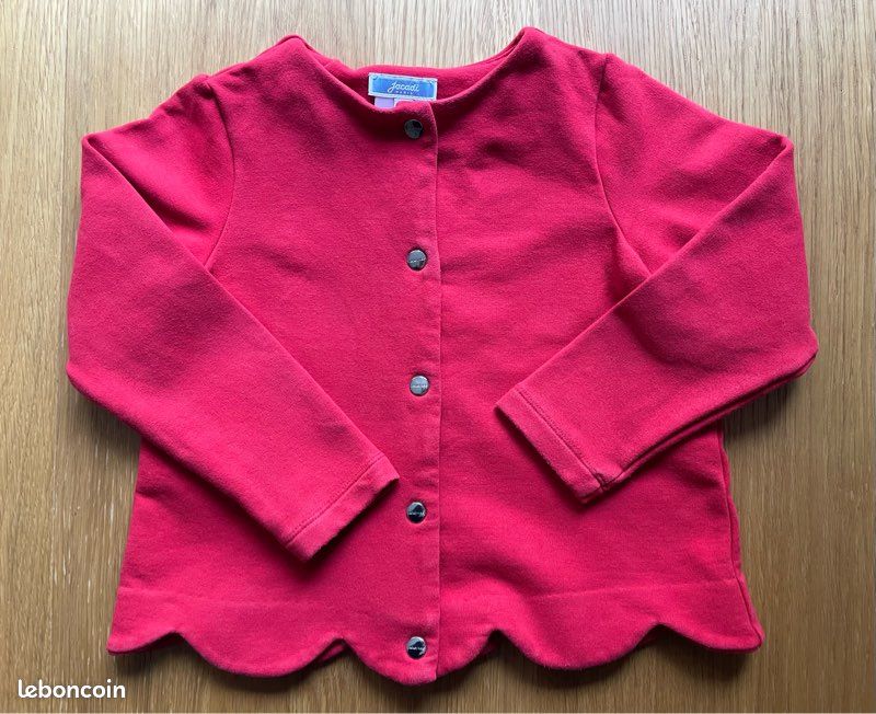 Gilet Jacadi Vert Et Rouge - Taille 8/10 Ans, Occasion En Très Bon état - Idée Cadeau