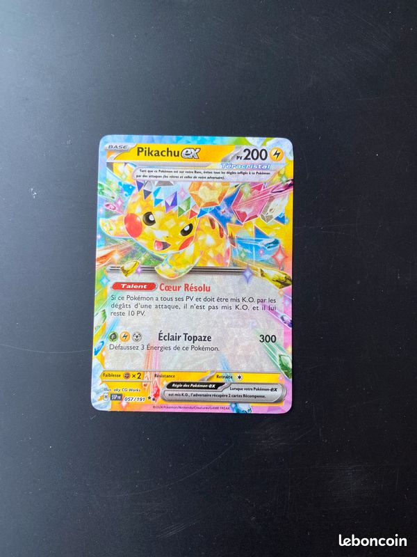 057 191 pokemon card Pokmon TCG: Pikachu ex 057/191 | Double Rare | Pokmon TCG S&V Surging Sparks | ACE 10 #3 - Power Tool Competitions Official Pokemon TCG card featuring Pikachu ex Pikachu ex 057/191 Teracristal Ultraboost