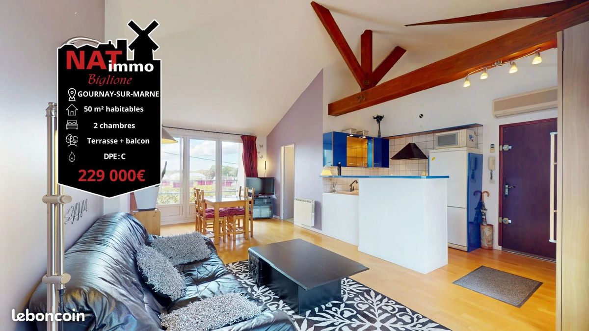Appartement 3 pièces 50 m² · à Gournay-sur-Marne · 50 m² · 229 000 €
