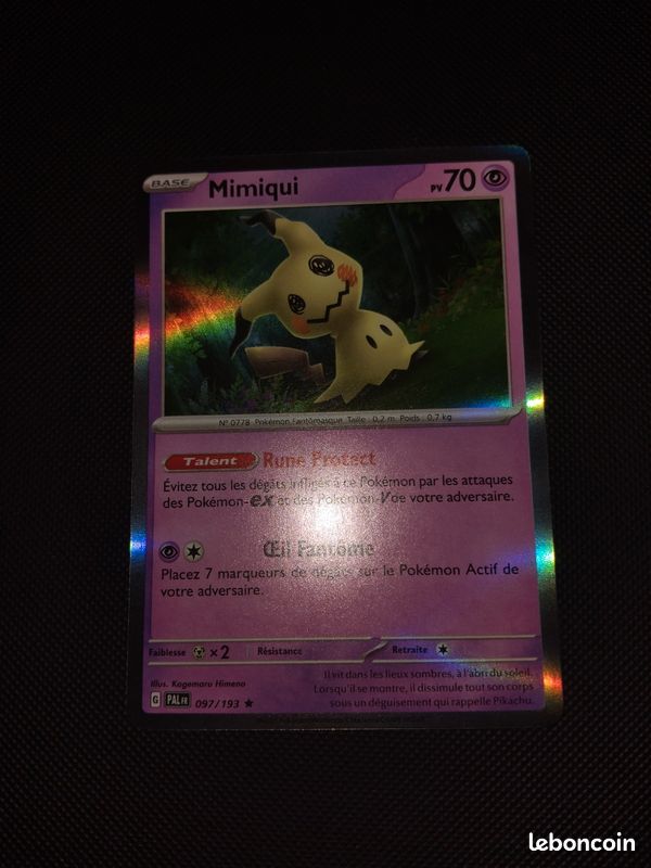 Carte pokémon holographique mimiqui 097/193 (image 2)