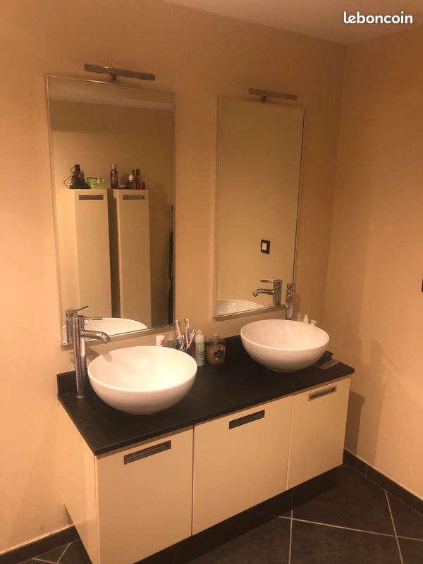Meuble salle de bain +vasques+miroirs (image 1)