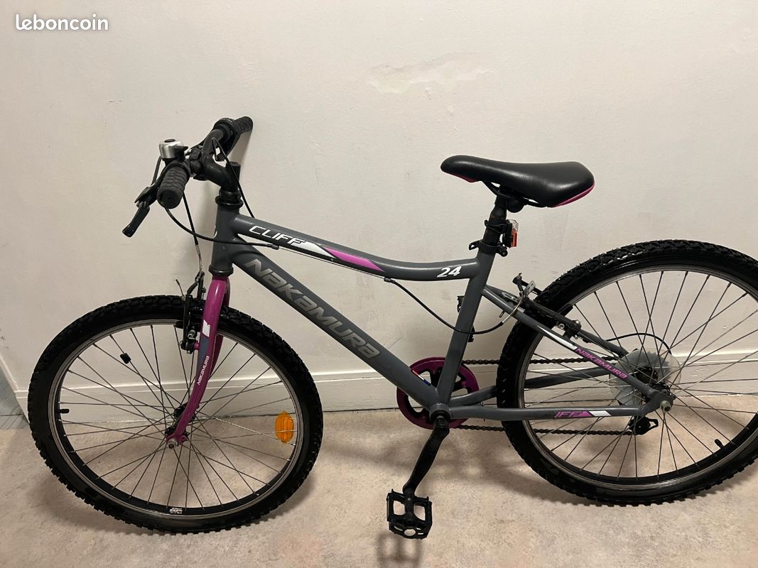 Vélo Nakamura 24 Pouces Fille – VTT 6 Vitesses, état D'occasion, Couleur Clif