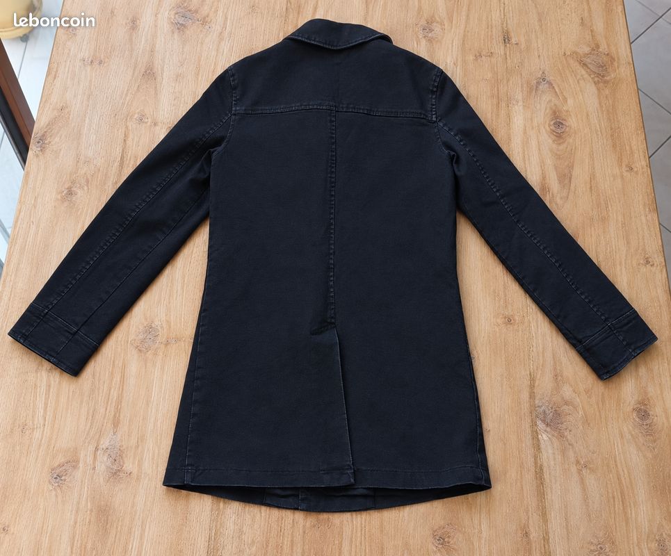 Manteau Court Caban noir/bleu marine Homme Taille S – Zippé Boutons pressions Poches Intérieur matelassé – DDP – Automne / Printemps (Mi-saison) Quotidien / Ville (image 4)