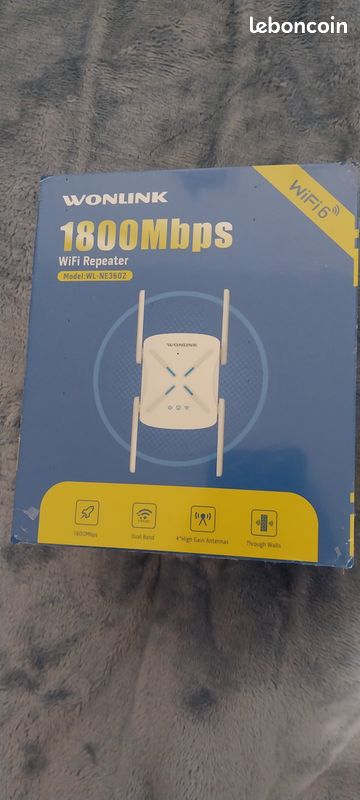 Répéteur WiFi 6 AX1800 Mbps Amplificateur WiFi Puissant avec Port Gigabit, Double Bande WiFi (image 2)