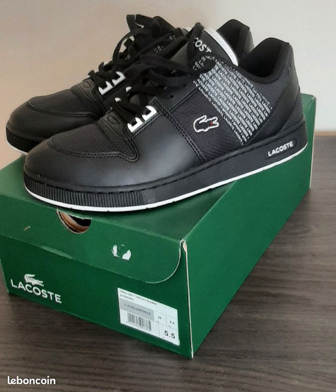 Baskettes en cuir lacoste trill noire unisex 39 Chaussures