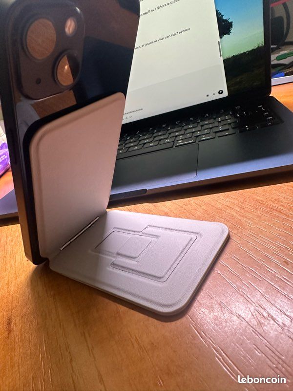 Support Téléphone Magnétique Magsafe Pliable - Fixation Avion Bureau 360° Aimant Puissant