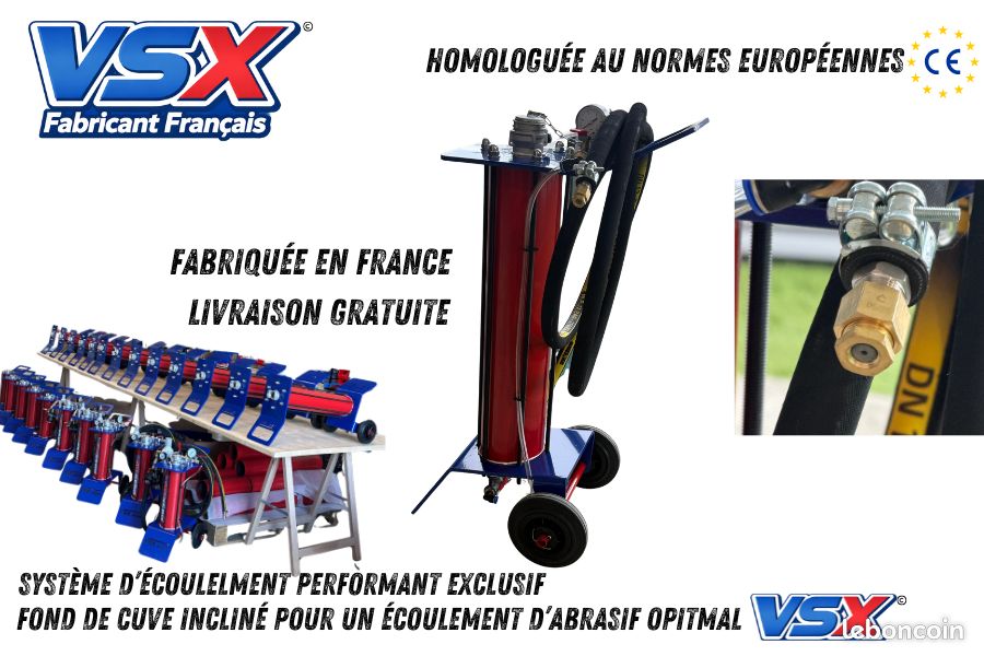 Sableuse VSX Maggy pour aérogommage - Buse tungstène - Masque bi filtres et tuyau renforcé (image 3)