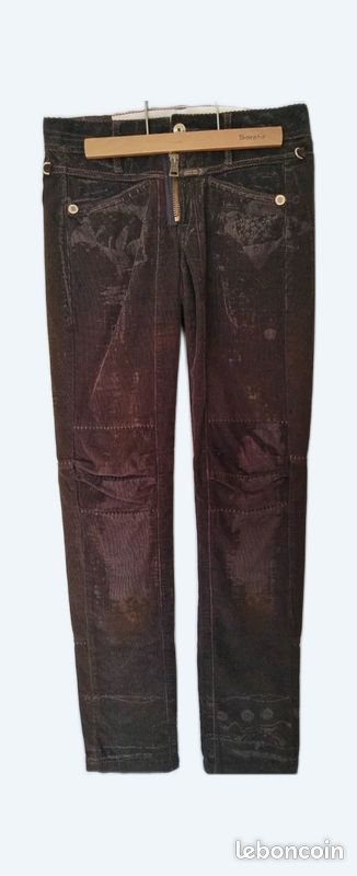 Pantalon Large En Velours Marron Girbaud Taille 36 - Occasion Très Bon état, Style Déstructuré
