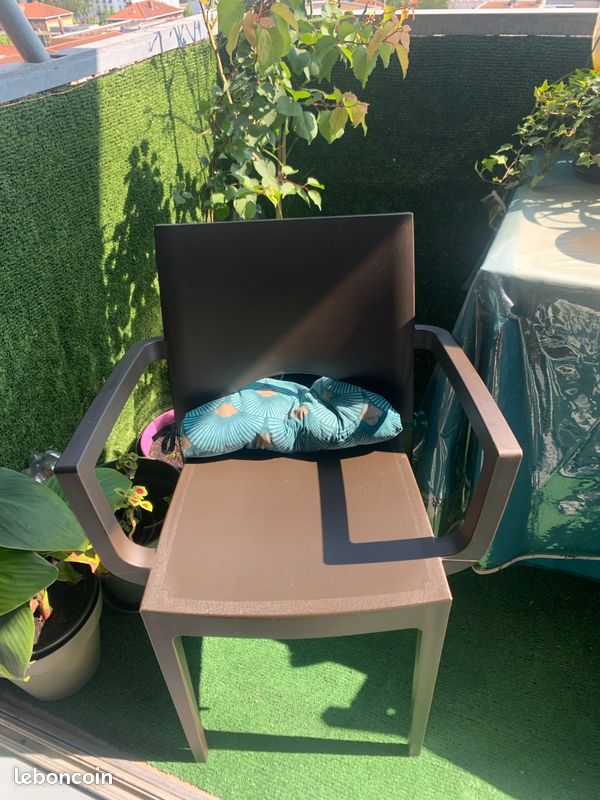 Chaise de jardin extérieur marron foncé noir (image 2)