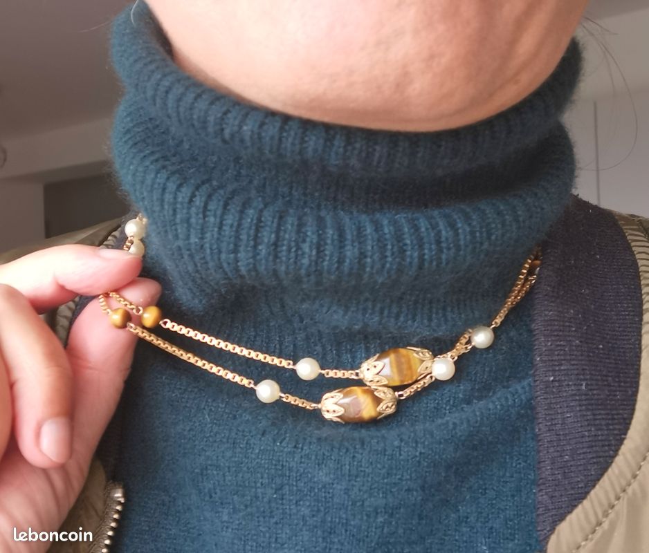 Collier Vintage Plaqué Or - Bijou Occasion Style Rétro
