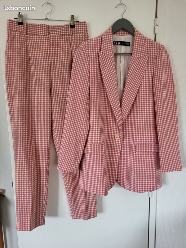 Ensemble Tailleur Rose Zara Pantalon Costume Zara Femme Tailleur