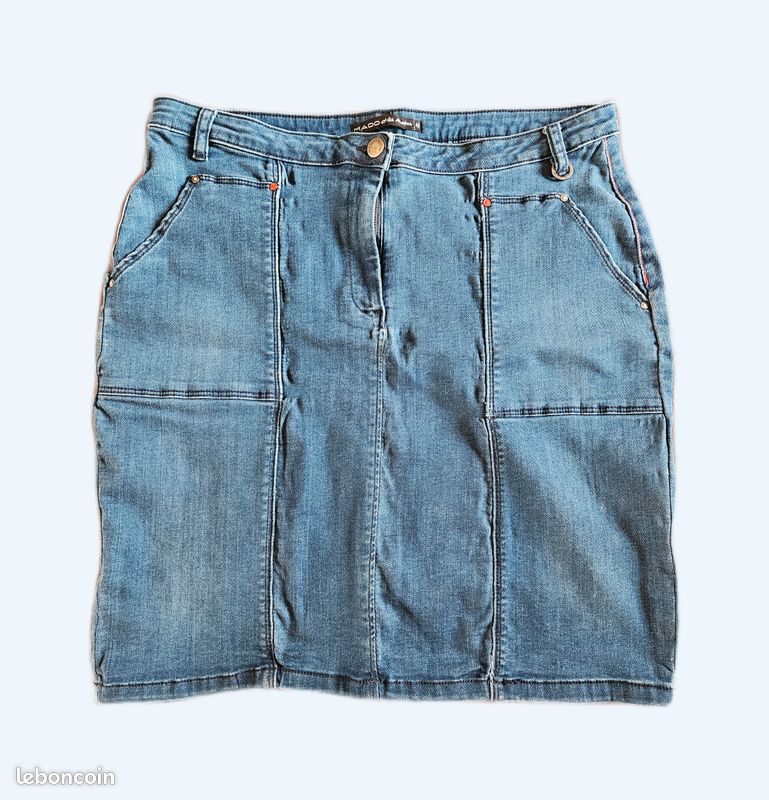 Mini Jupe Jeans Kaki Toy G. Taille 42 Neuve Avec étiquette – Strass, Coton