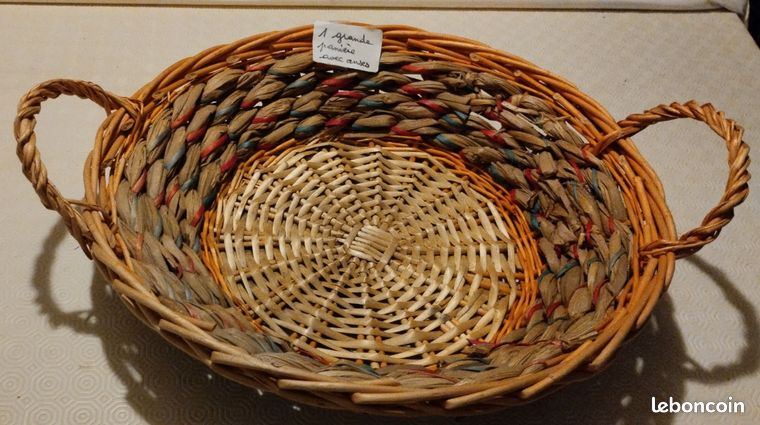 2 ANCIENS DESSOUS DE PLAT OSIER VINTAGE