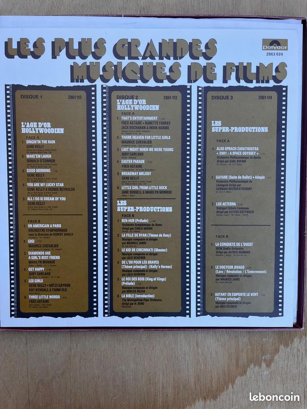 Coffret disques 33 tours LES GRANDS THEMES CINEMA (image 2)