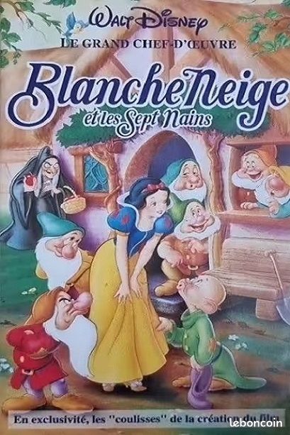 1 K7 VHS, Film ( Blanche Neige Et les Sept Nains ) De Walt Disney, Année 1994 (image 1)