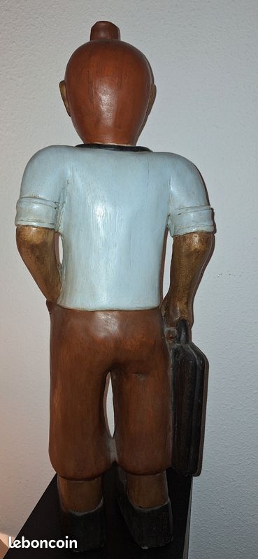 ANCIENNE GRANDE Statue en Bois Sculpture Medieval Moyen age Neo