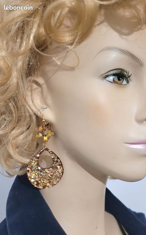 Boucles D'oreilles Kenny Ma - Gouttes Pendantes Vertes - Cristal Swarovski - NEUVE