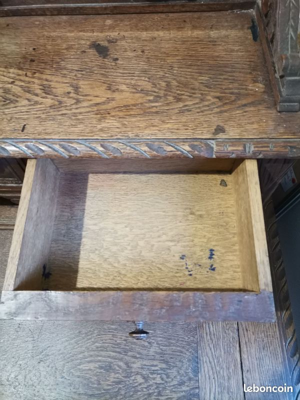 Bureau ancien à gradin en chêne – fin XIXᵉ siècle – très bon état (image 13)