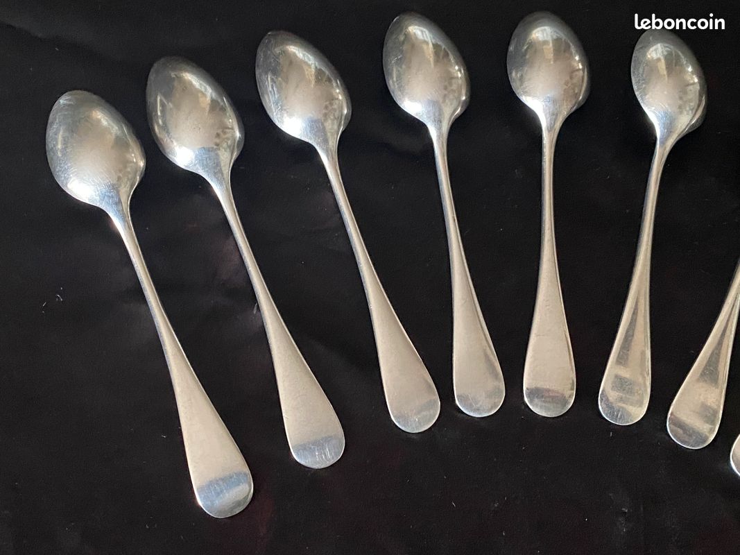 12 cuillères à café Moka CHRISTOFLE en métal argenté modèle MARLY 9,8cm