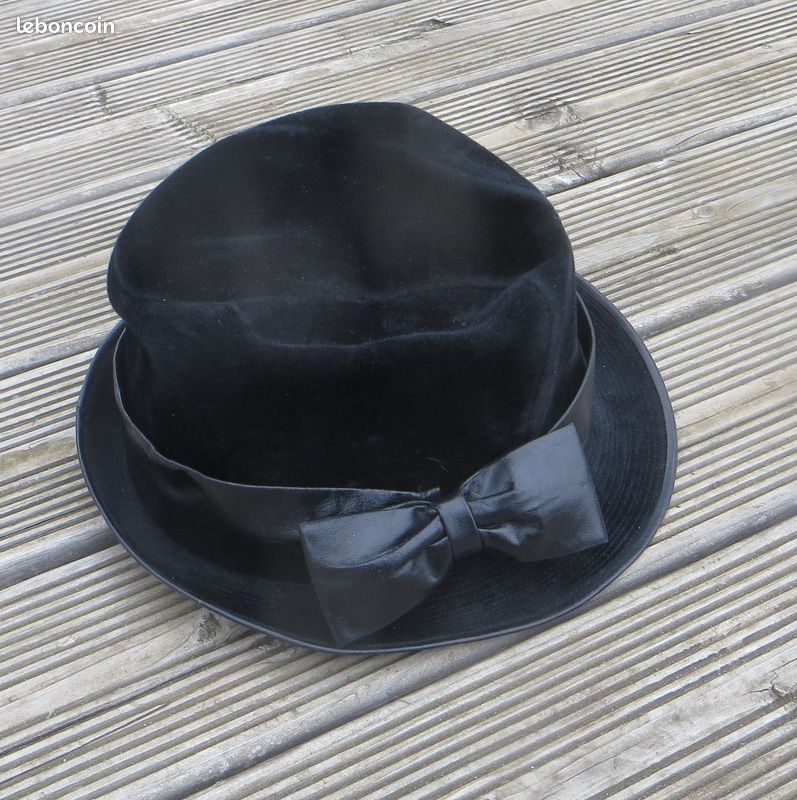 Chapeau noir femme vintage (image 6)