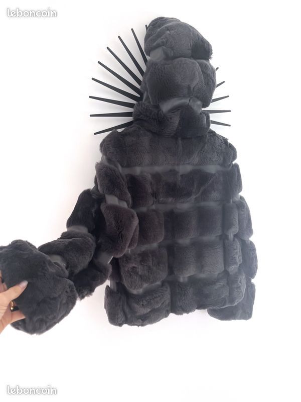 VESTE GIORGIO et MARIO TAILLE : 40/42 TBE NOIR BLOUSON MODELE DORIA avec CAPUCHE (image 7)