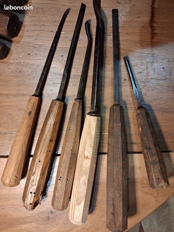 Extremely rare Herring Bros off London curved gouge, a no 5 and 1 and 1
