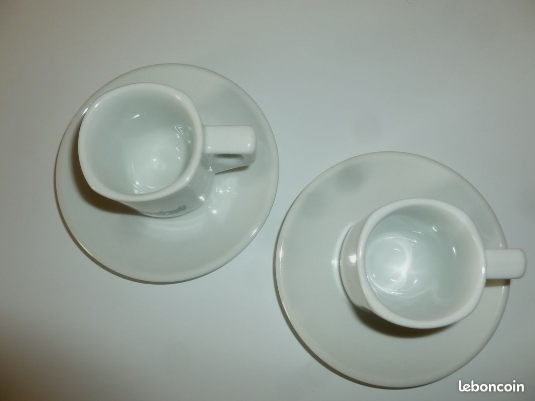 Lot De 7 Tasses Et 7 Sous-Tasses Segafredo - Blanc - Café élégant