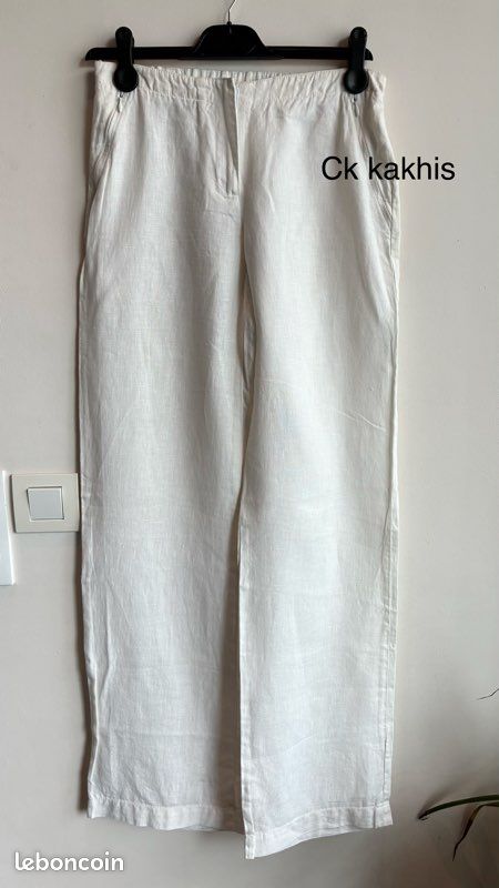 Pantalon léger blanc été femme CK (image 1)