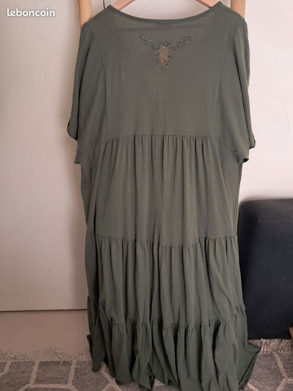 Robe longue kaki Made in Italy (image 2)